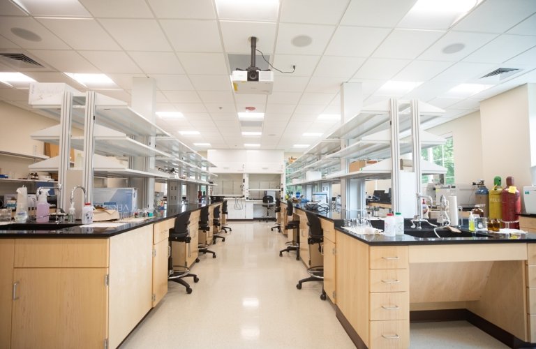A science lab inside Olin Hall